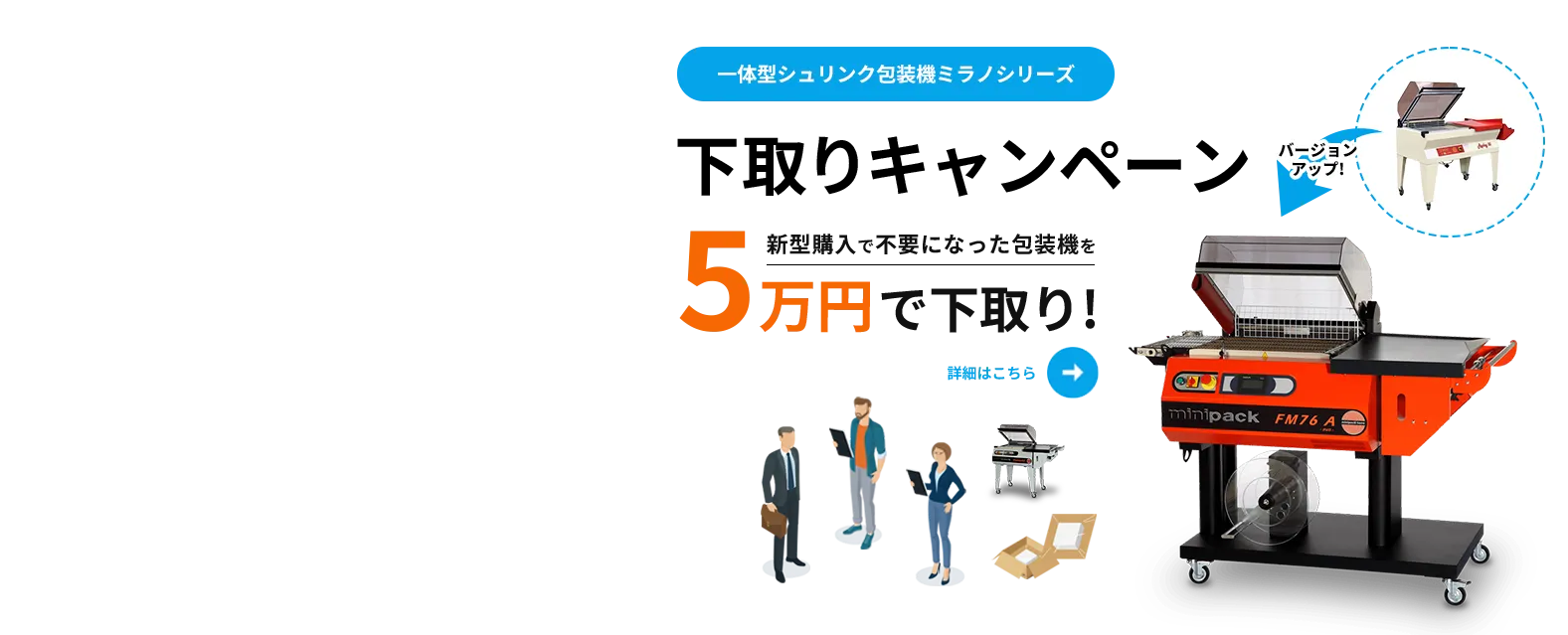 一体型シュリンク包装機ミラノシリーズ下取りキャンペーン